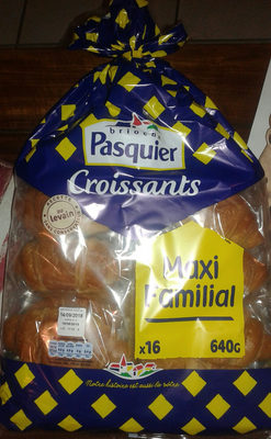 Box of Brioche Pasquier croissants, 640 g pack containing 16 individual pastries