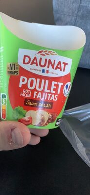 Daunat Be Wrappy Poulet Rôti Façon Fajitas 190g wrap packaging