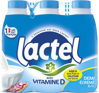 Lactel Demi-Écrémé Vitamine D 6 litre milk pack