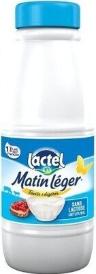 50cl carton of Matin Léger milk with 1.2% fat and lactase
