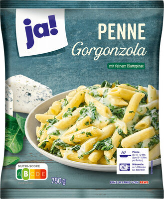 Fertigessen Penne Gorgonzola mit feinem Blattspinat 750g package front