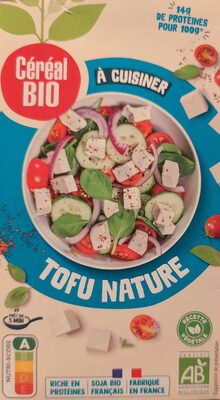 Céréal Bio tofu nature à cuisiner, 250g pack containing two 125g portions