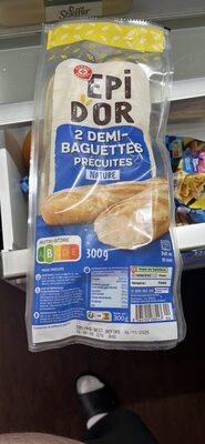 Marque Repère pre-cooked demi baguettes package containing two bread portions