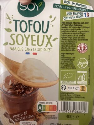 Soy brand silken tofu 400g package
